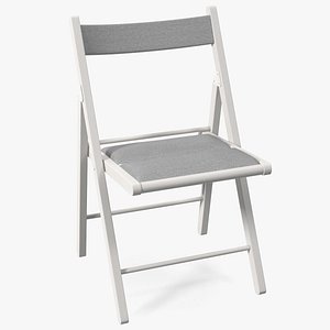 3D Soft Seat Folding Chair White Open
