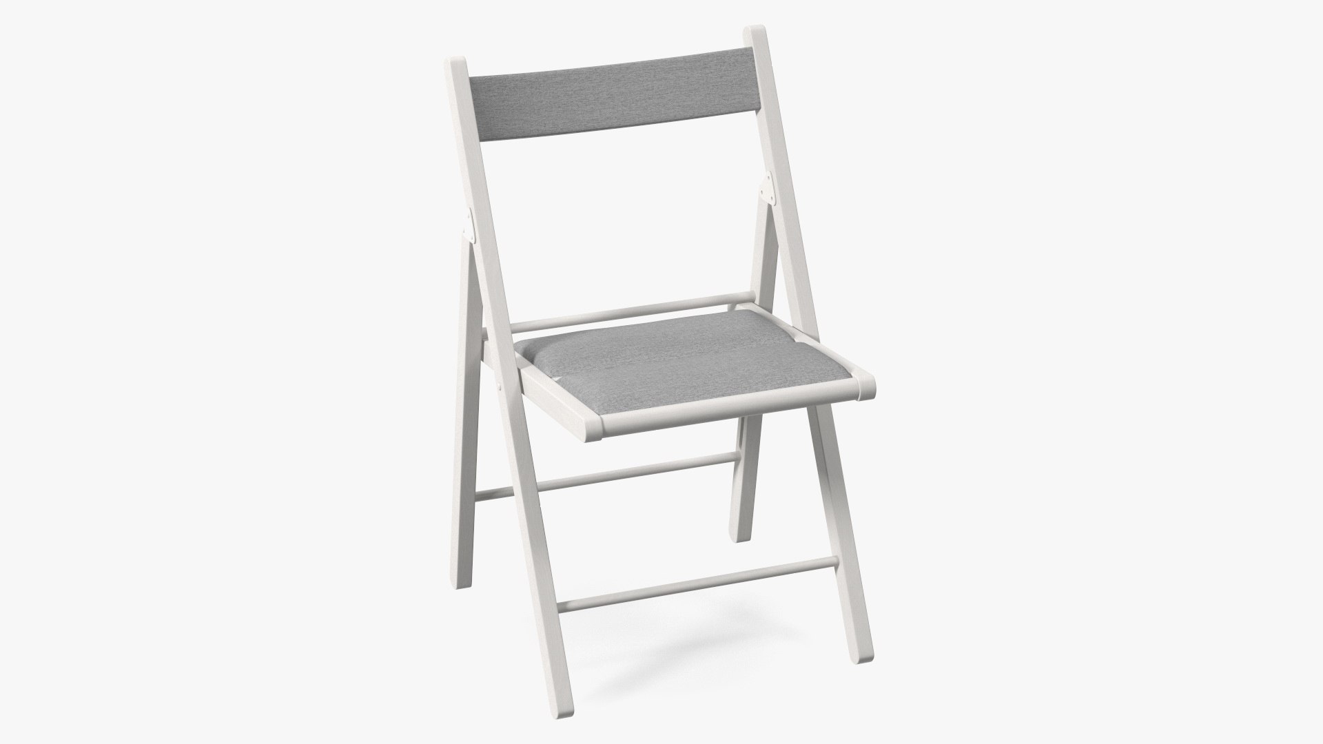 Soft Seat Folding Chair White Open 3D model preview