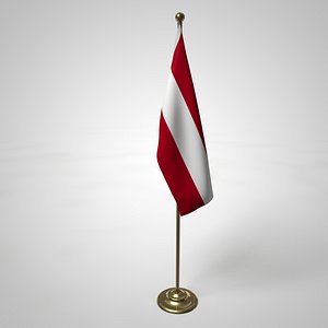 Austria Flag and Pole