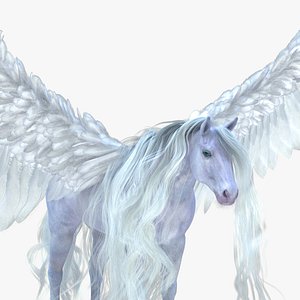 Pegasus Winged White Horse model