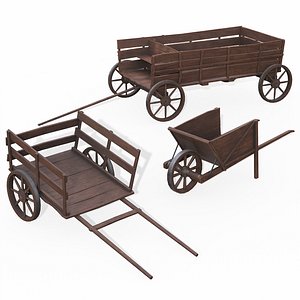 3D Western - Wooden Carts
