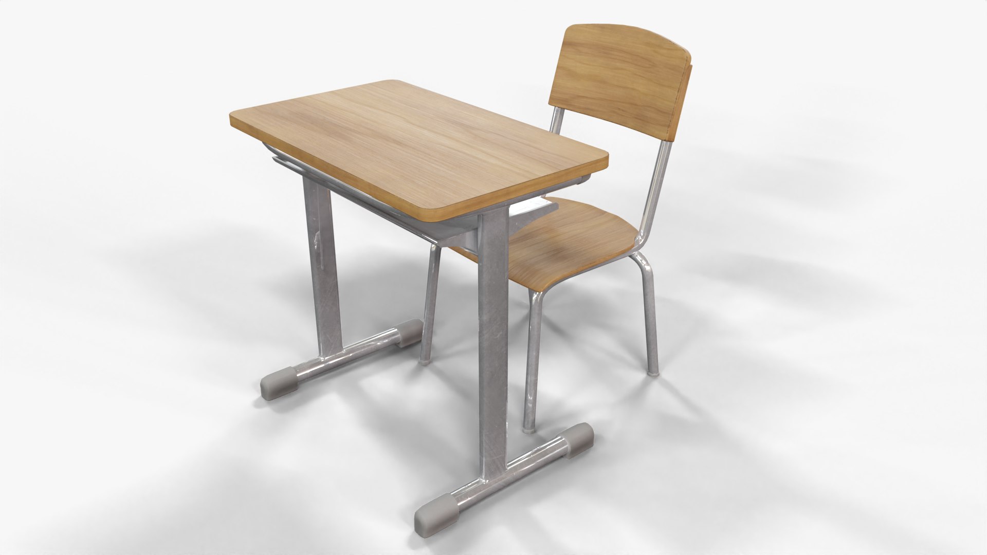 Wooden School Chair And Desk 3D Model TurboSquid 2034847