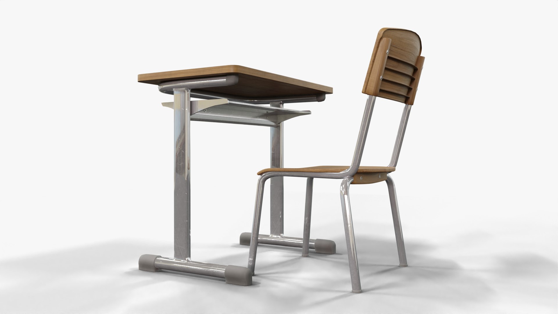 Wooden School Chair And Desk 3D Model TurboSquid 2034847