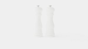 3D Salt and pepper grinder set glossy White 21cm