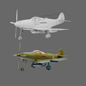 Soviet Fighter Plane Airacobra 3D model