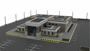 Grocery Store Interior Exterior Supermarket Building 3D