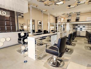 3D Modern Barber Shop