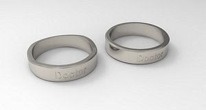 Doctor Couple Ring Platinum 3D model