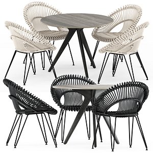 3D Roxy armchair and Teak nero table CF 100
