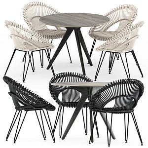 Roxy armchair and Teak nero table CF 100