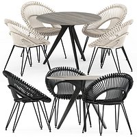 Roxy armchair and Teak nero table CF 100
