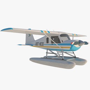3D cartoon aircraft floatplane toy model