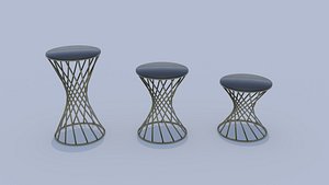 Modern Luxury Spiral Side Table Set 3 Sizes 3D model
