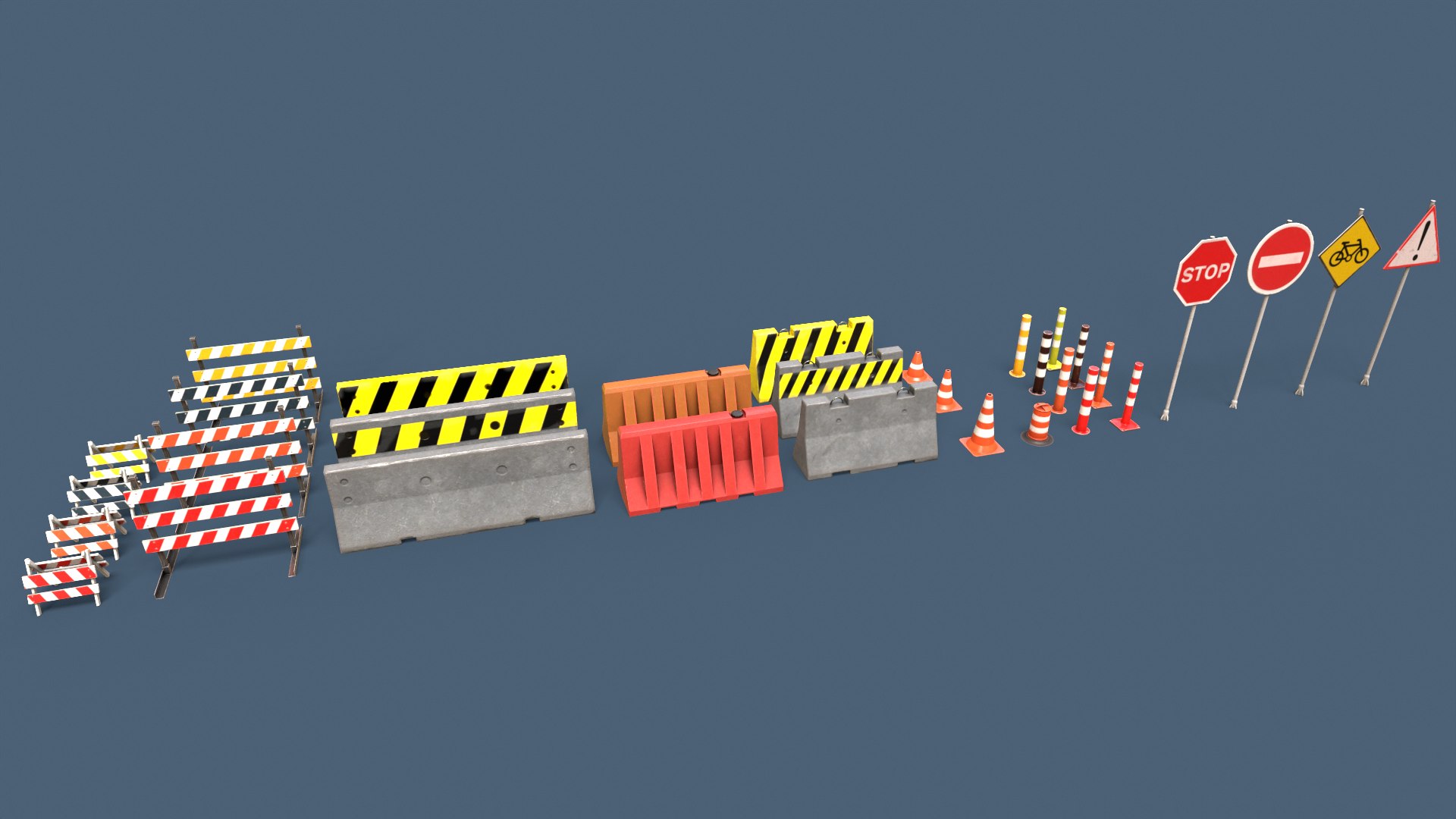 Traffic Objects Pack LowPoly 3D Model Model - TurboSquid 2076714