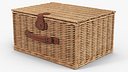 Willow Picnic Basket with Lid Closed Brown