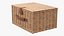 Willow Picnic Basket with Lid Closed Brown