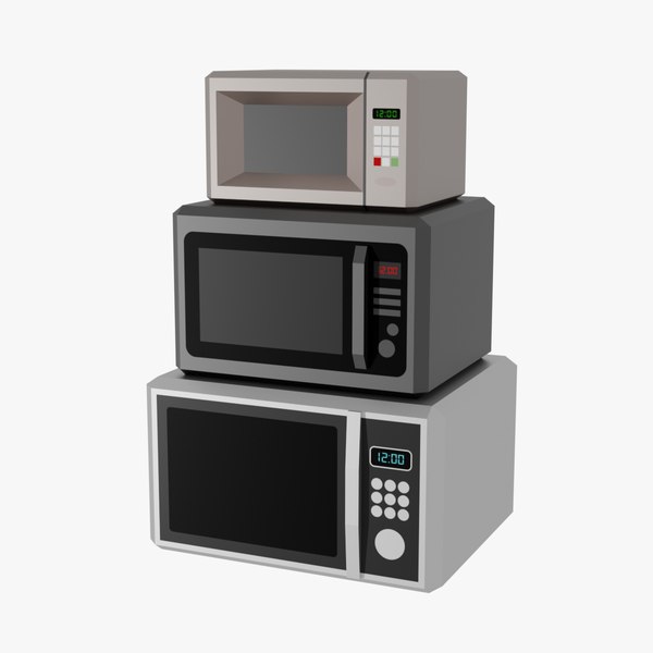 3D Low Poly Microwaves Set TurboSquid 2001370