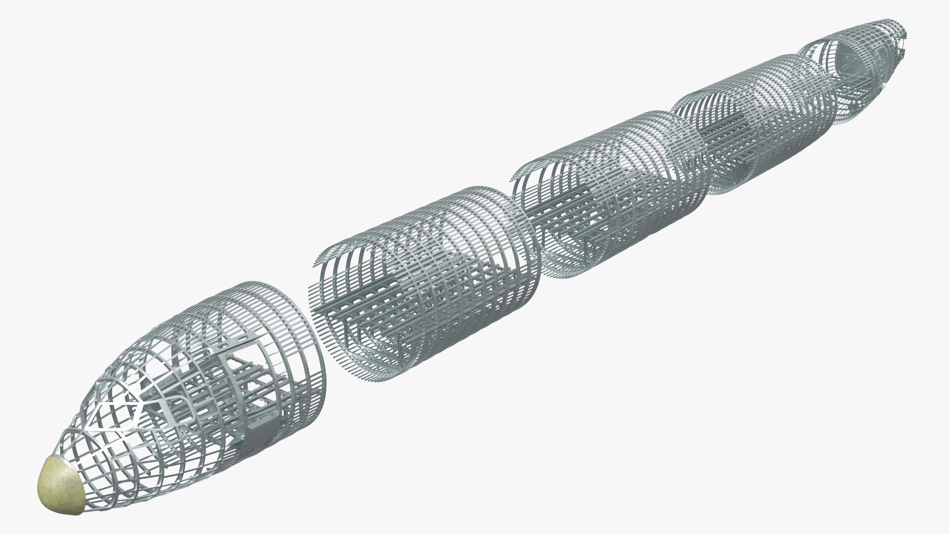 3D Model Airbus A320 Aircraft Fuselage Frame - TurboSquid 2506762