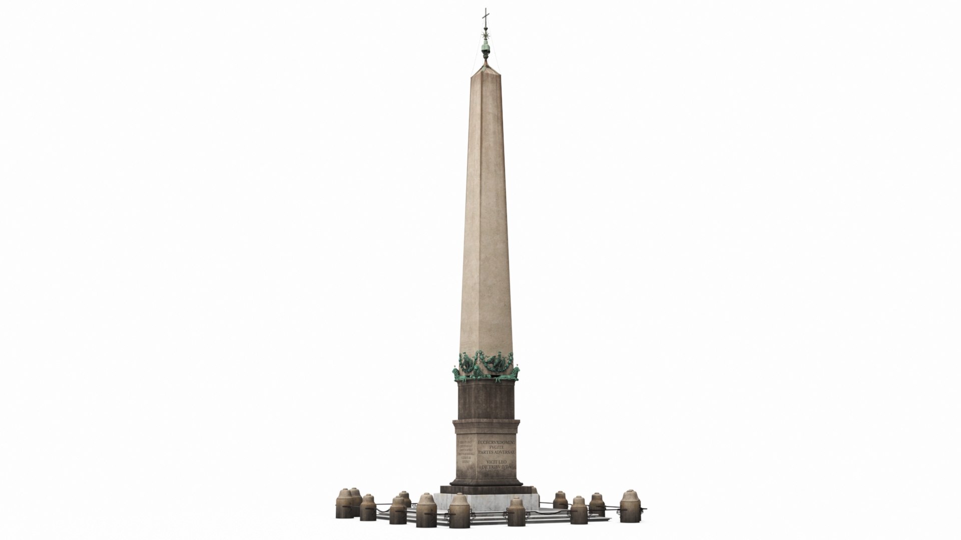 Vatican Obelisk with Railing 3D model preview