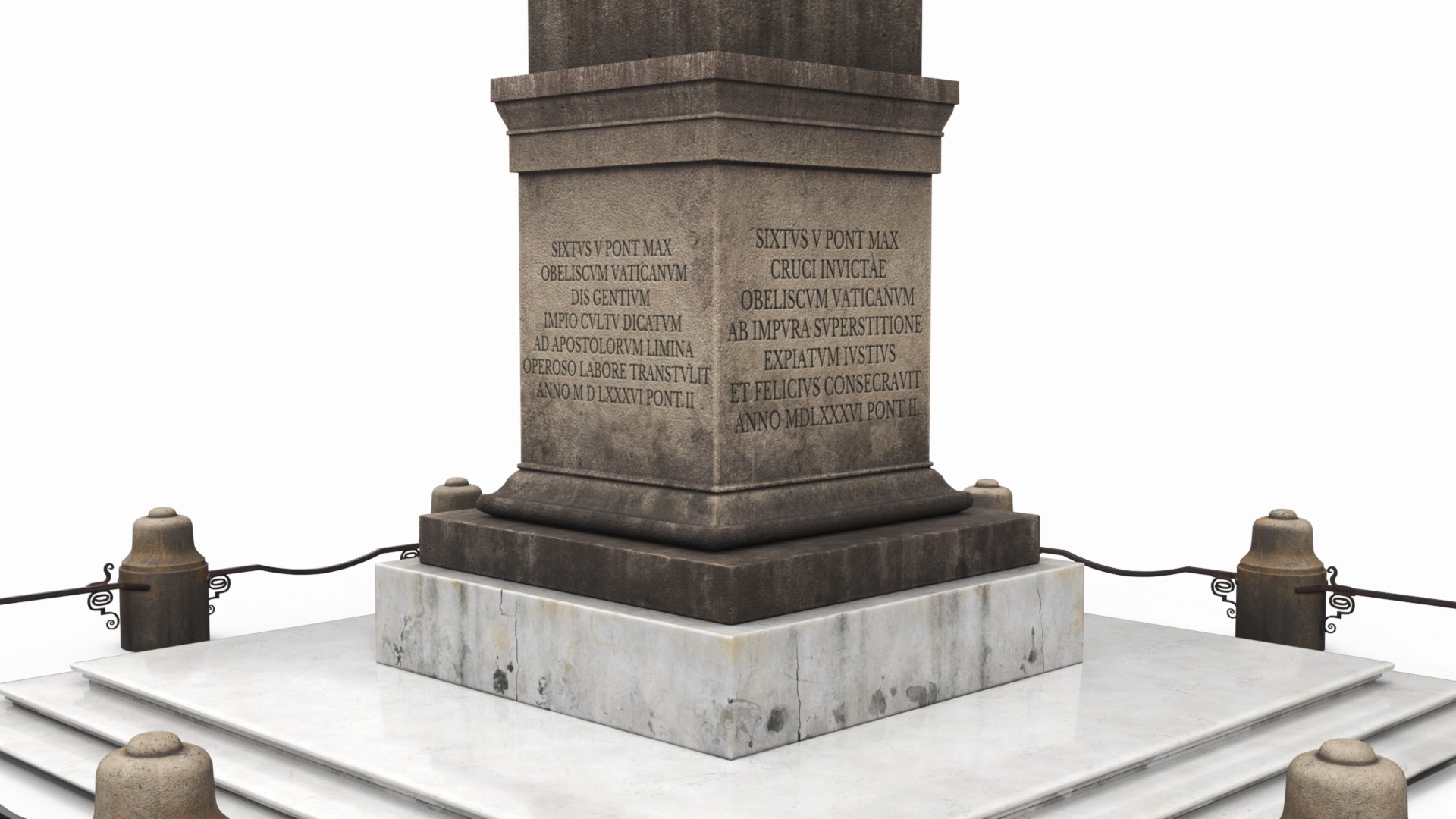 3D Vatican Obelisk With Railing - TurboSquid 2352536