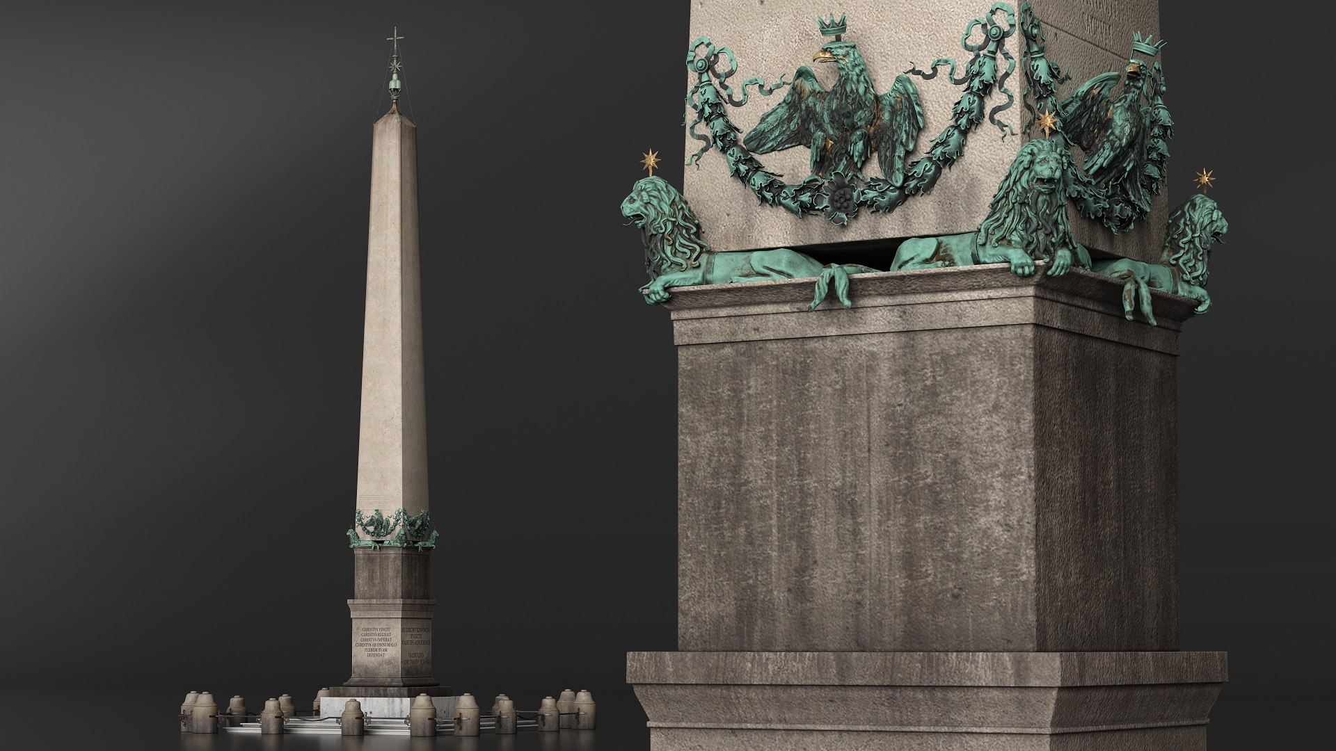 3D Vatican Obelisk With Railing - TurboSquid 2352536