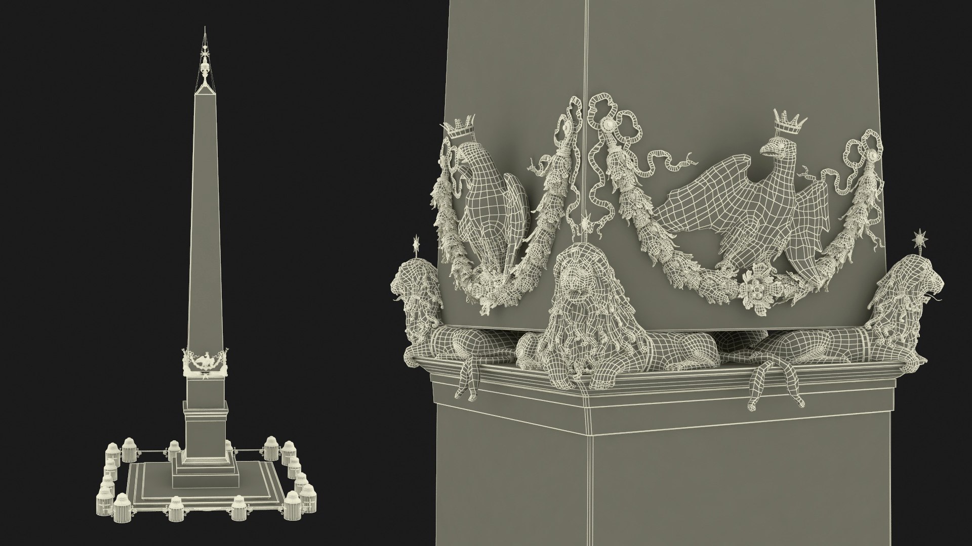 3D Vatican Obelisk With Railing - TurboSquid 2352536