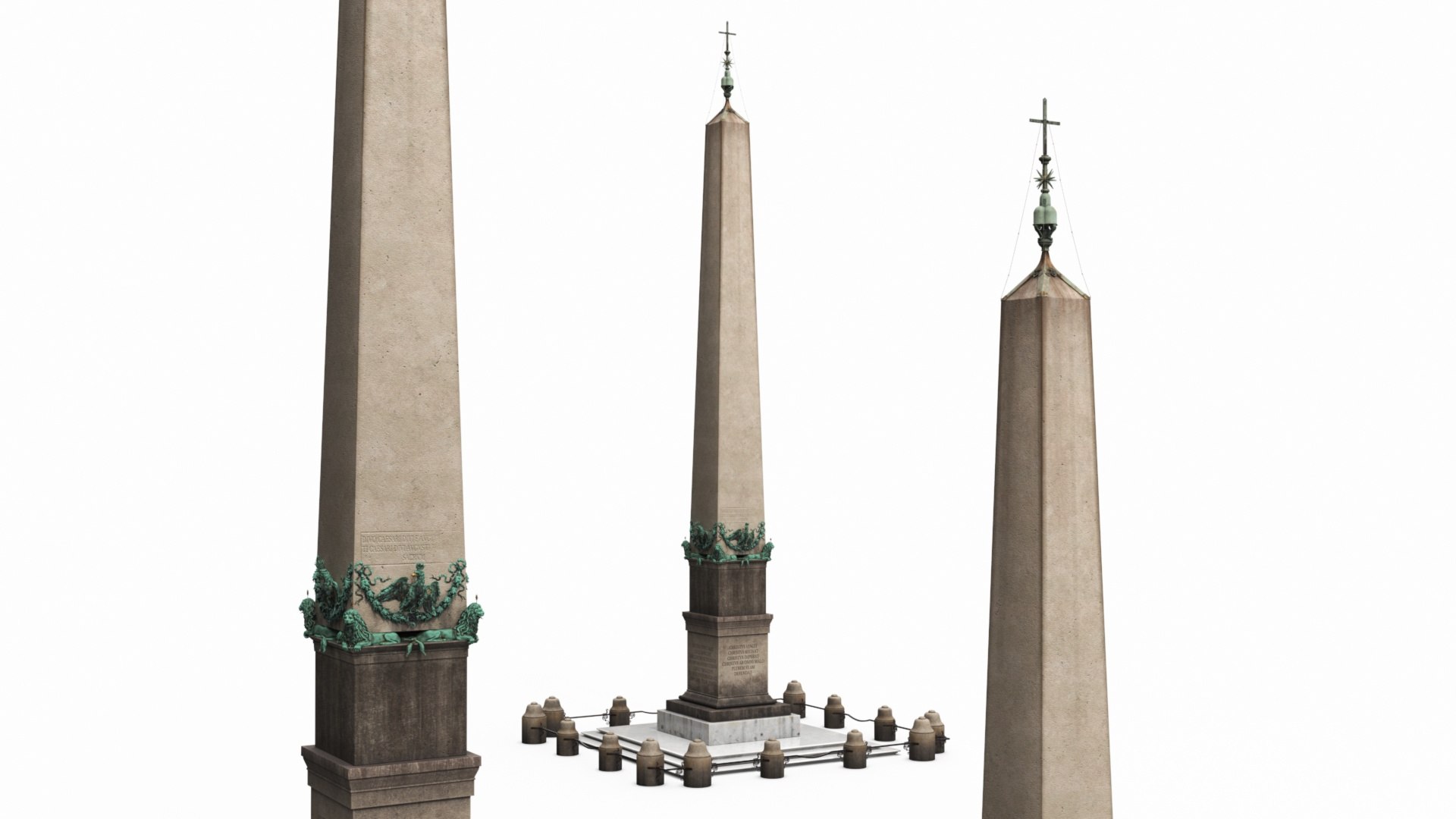 3D Vatican Obelisk With Railing - TurboSquid 2352536