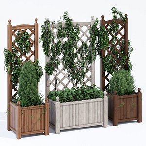 3D lexington wood trellis