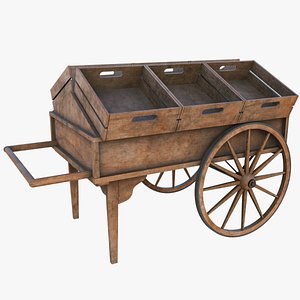 3D Wooden Cart 7 Dusty All PBR Unity UE Textures Included