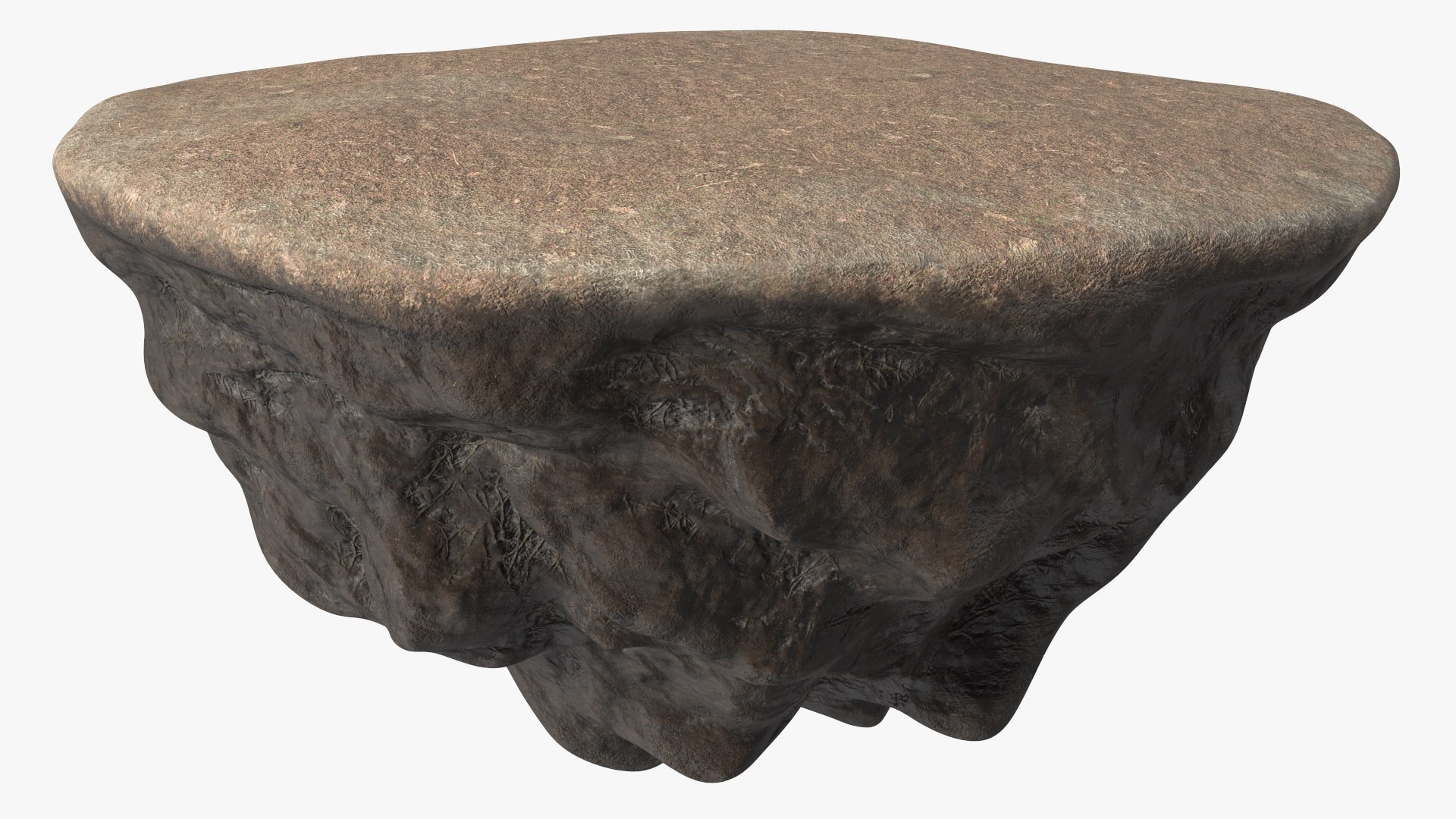 Round Soil Ground Island 3D model preview