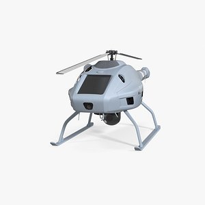 UMS Skeldar V200 UAV Helicopter Rigged for Maya 3D