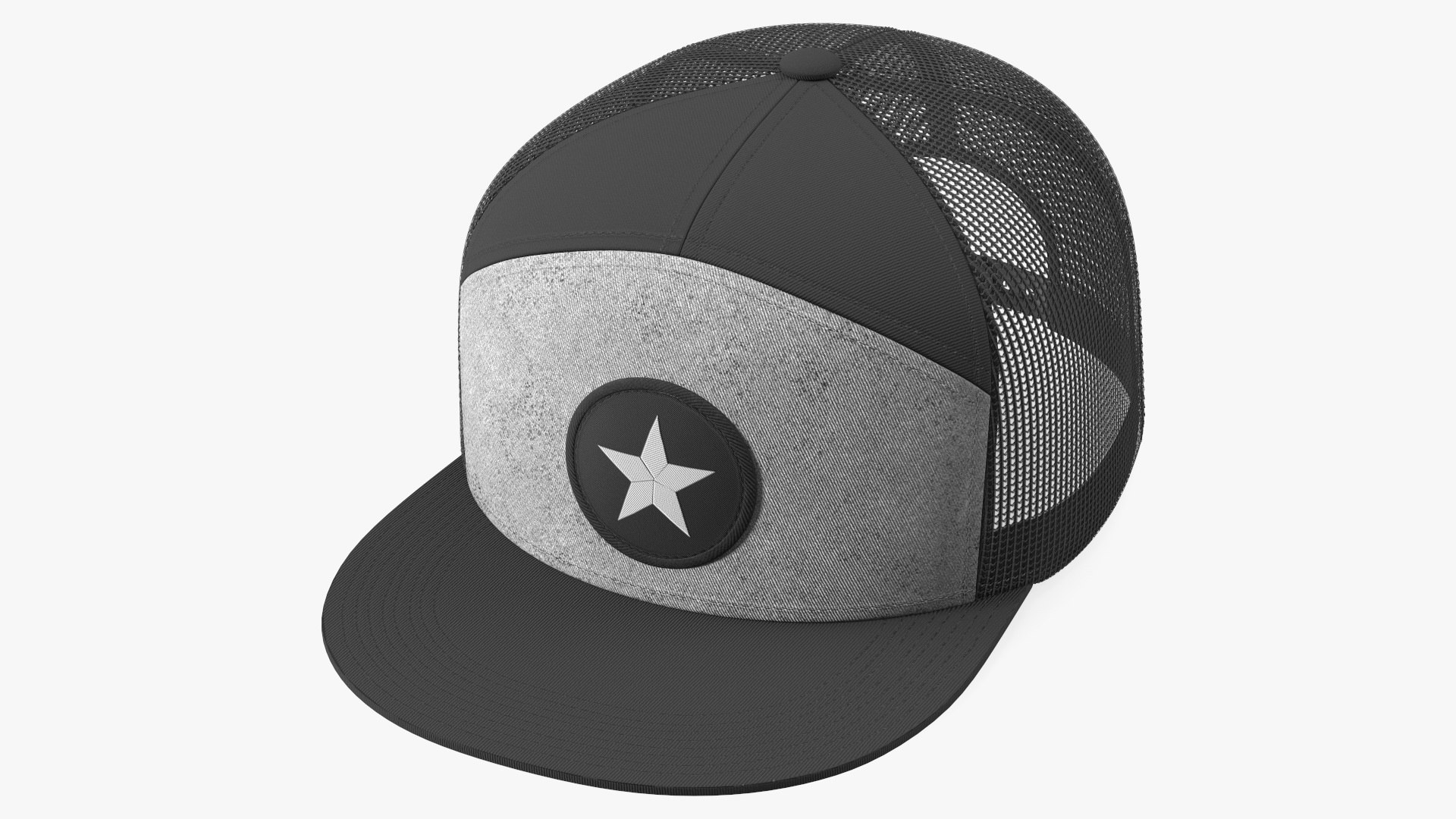 Seven Panel Trucker Cap with Mesh Back 3D model preview