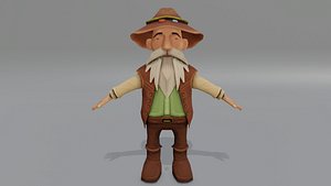 Oldman Villager Stylized lowpoly model