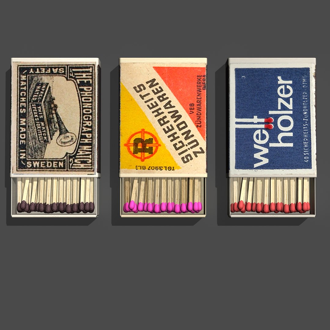3d model of matchboxes matches https://p.turbosquid.com/ts-thumb/0w/IZK6ao/mn8WmfEK/view_d/jpg/1393541829/1920x1080/fit_q87/c5b25b4ba823348eb127e0ab3a3bd43f2d2ee890/view_d.jpg