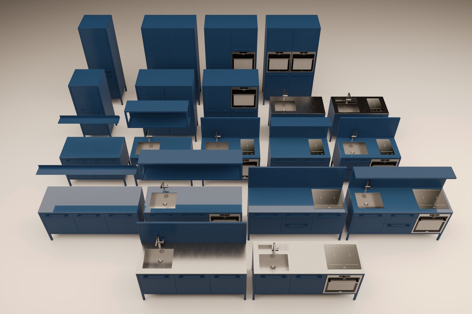 Mini Kitchen - Fantin Frame Kitchen - 20 Modules Included 3D Model ...