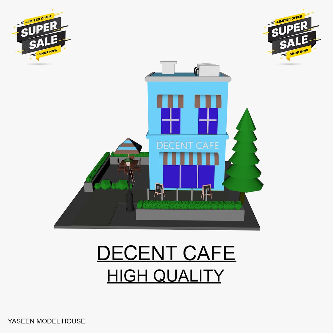3D Decent Cafe Model - TurboSquid 2327434
