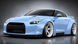 3D Nissan GTR Wide Body 3D Model