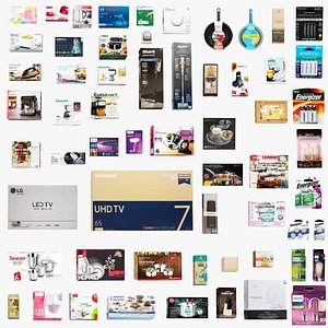 3D 60 in 1 Technolohical Kitchenware Battery Lamb Products Collection model