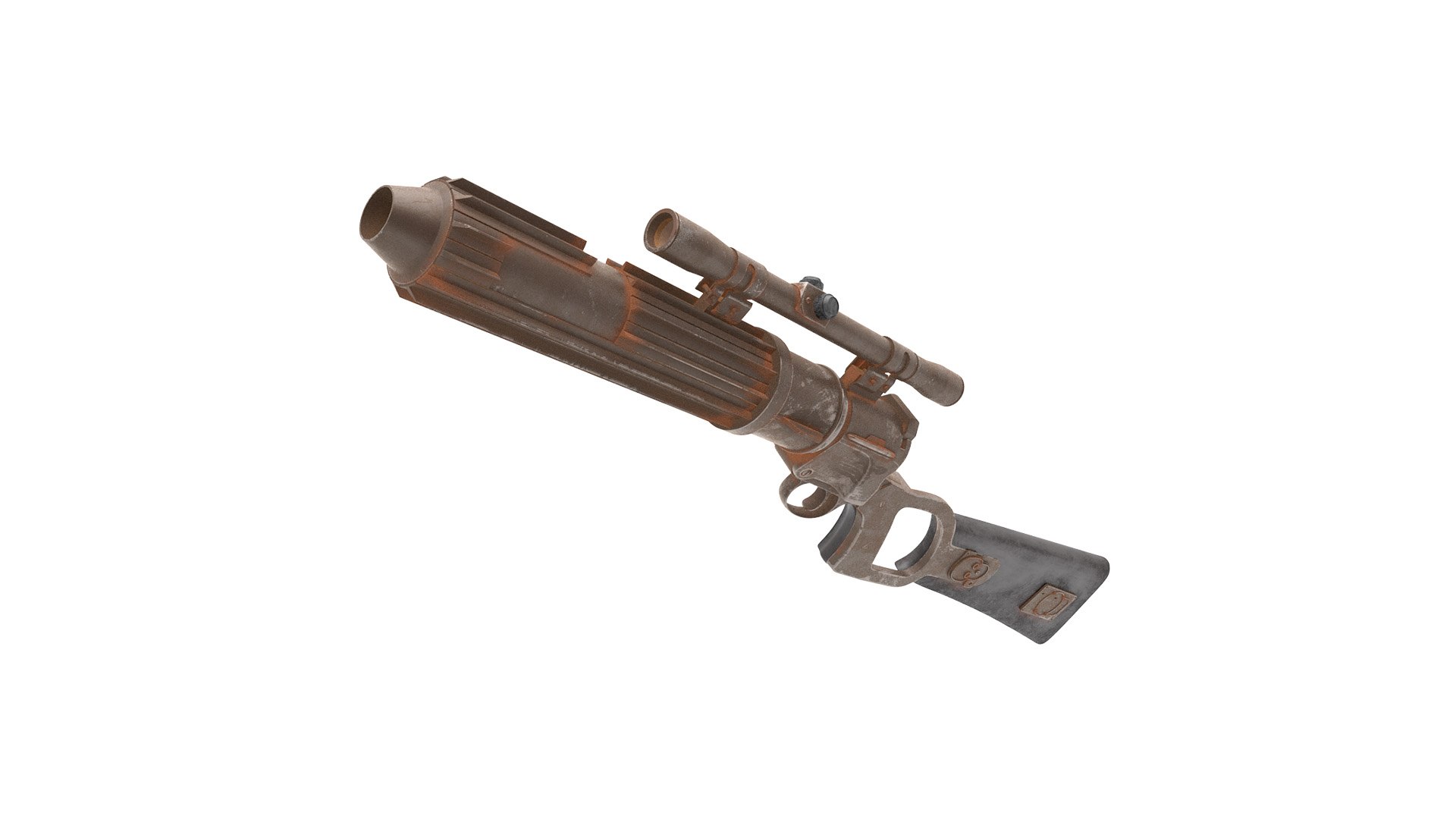 EE-3 Boba Fett Blaster from Star Wars 3D model preview