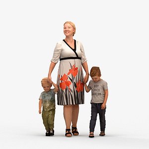 3D 00205BarMaarten017 - Adult Caucasian people walking together in public wearing autumn or spring atti