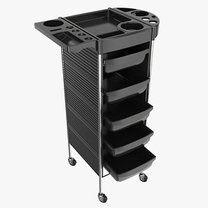 3D Hairdresser Organizer Trolley with Accessory Holder