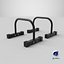 3D Realistic Metal Parallettes model