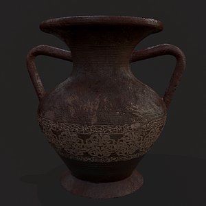 Old Clay Hydria Amphora 3D model