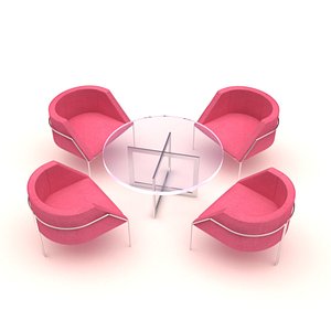 glass dining table 3D model