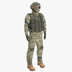 Rigged Ukrainian Army Soldier 3D model