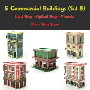 set 08 shop store 3D model