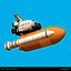 3d space shuttle toon