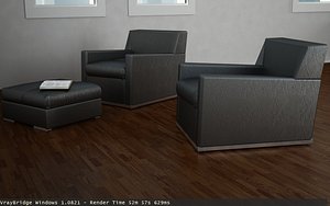 sofa v-ray materials imprimatur 3d 3ds