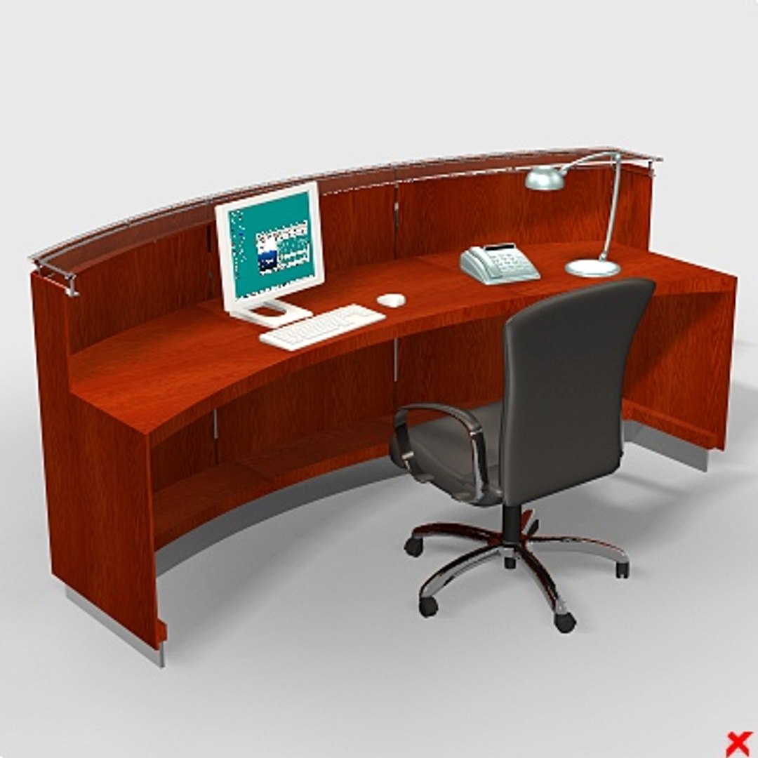 Counter Desk 3d Model