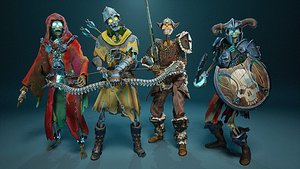 3D Stylized Skeletons-warrior Pack01
